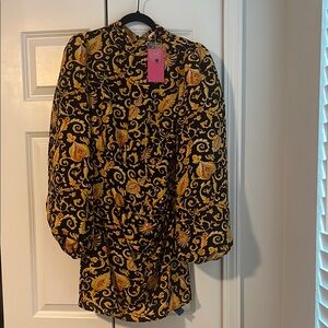 RHODE Black and Gold Mini Dress